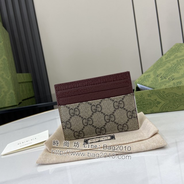 Gucci專櫃古馳最新款飾GG細節卡片夾卡包 jh2303型號：795230